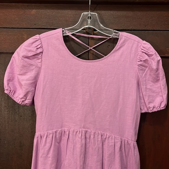 NWOT Sunday Best Saida Dress Babydoll Tie Back Dress Size Medium Pink - Picture 5 of 11